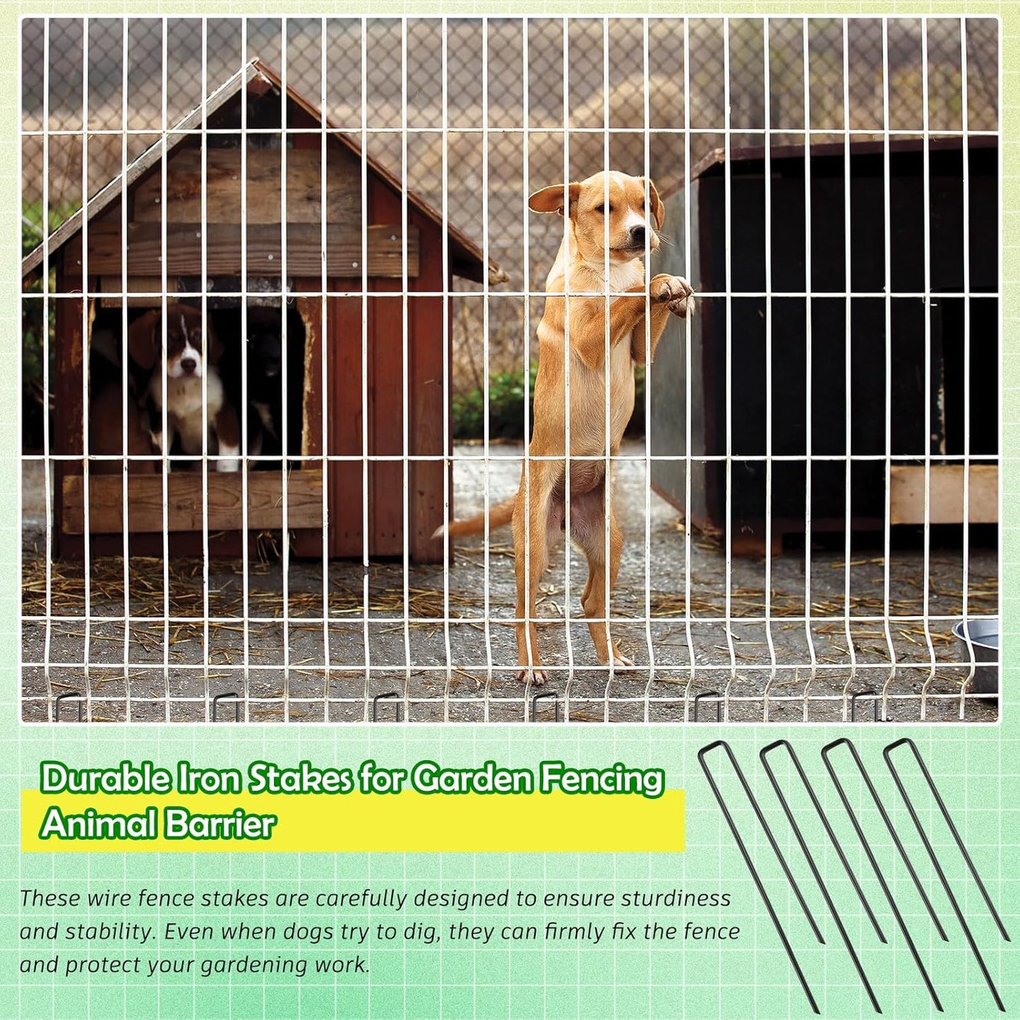 30 Pack Dog Exercise Pens Pets Replacement Animal Barrier Fence Stakes for Dogs Digging Metal Exercise Pen Ground Stakes for Pens for Pets Crate, Black 9.8 x 7.9 Inch