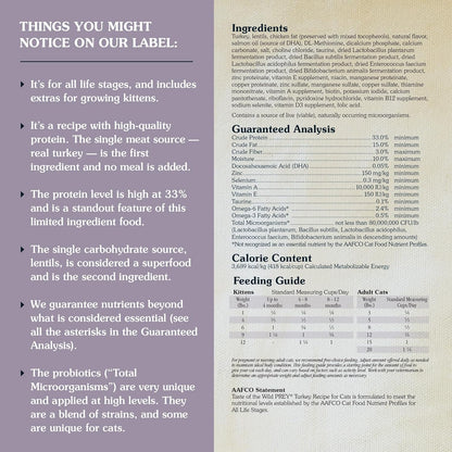 Taste of the Wild PREY Real Meat High Protein Turkey Limited Ingredient Dry Cat Food Grain-Free Recipe Made with Real Cage-Free Turkey, and Includes Probiotics for All Life Stages 6lb
