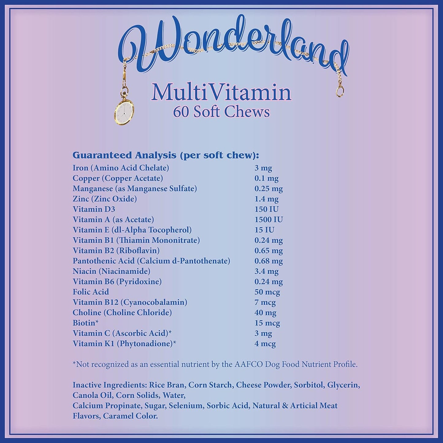 Wonderland's Multi-Vitamin Soft Chews for Dogs 60 Count, White