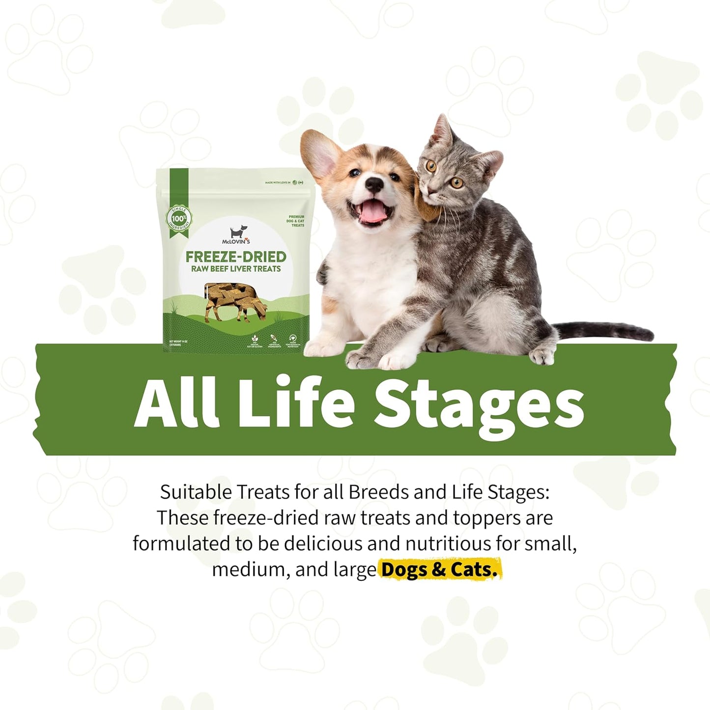 McLovin's Pet Freeze Dried Raw Beef Liver Dog Treats and Toppers, 14 oz. - Single Ingredient, Grain-Free, Gluten-Free, High-Protein Treat – Healthy Dog Training Treats