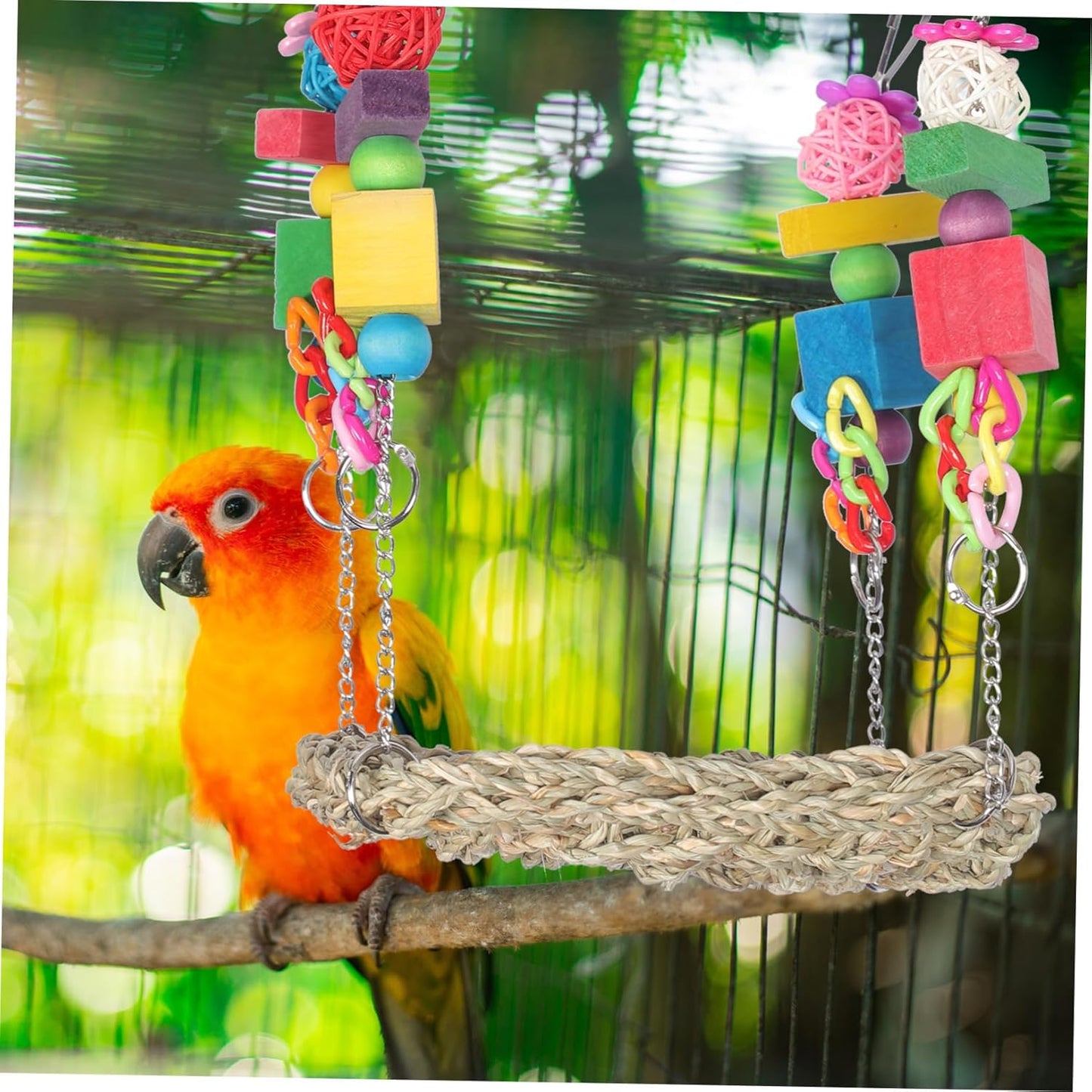 Parrot Swing Toy Bird Toys for Cage Parrot Hammock Nest Bed Bird Resting Nest