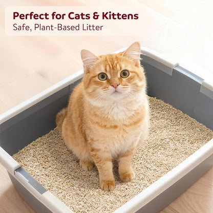 Premium Cassava & Tofu Cat Litter - Natural Ingredients, Quick Clumping, Long-Lasting Odor Control, Easy Scooping, Unscented, Dust-Free, Lightweight Pellets for Cats & Kittens