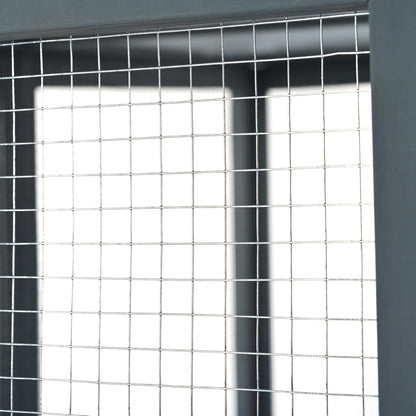 68.90" H Catio Outdoor Cat Enclosure Large, Tall Wooden Cat House with Weatherproof Roof, Cat Cage Playpen with 2 Multiple Platforms & 7 Removable Wood Boxes, for Cats, Grey