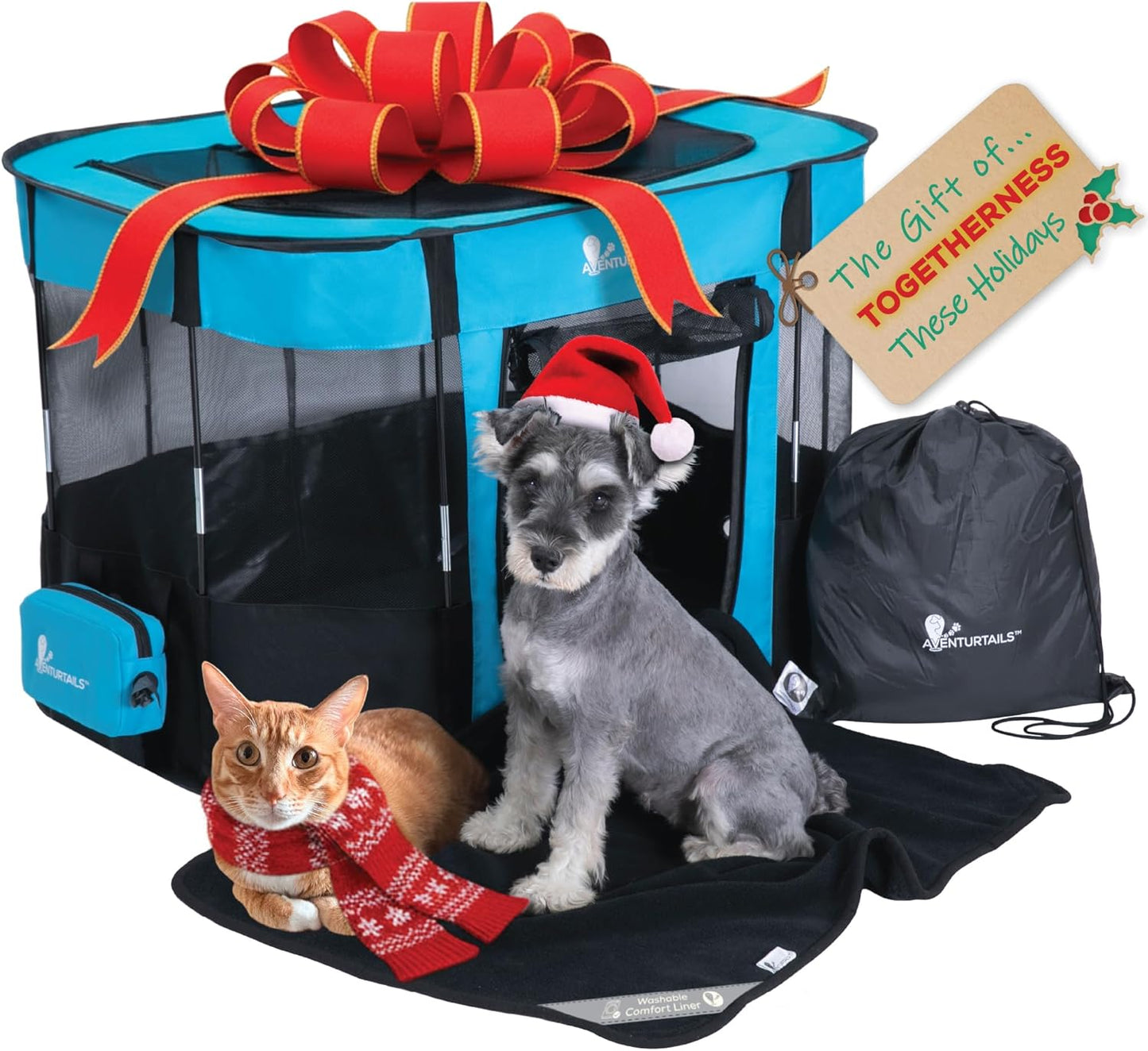 Portable Dog Playpen Medium - Cat Playpen for Indoor Cats Enclosed - Foldable Collapsible Fabric Pen - Travel Puppy Kitten Crate Kennel - Indoor Outdoor popup Tent for Pets Small Dogs Puppies Kittens