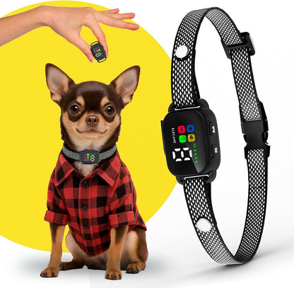 Tiny Bark Collar for Small Dogs 5-15 lbs and Puppies - No Shock Anti Barking Collar - Rechargeable Smart Collar for Dog Training with 7 Sensitivity Levels and 3 Beep&Vibration Modes (Black)
