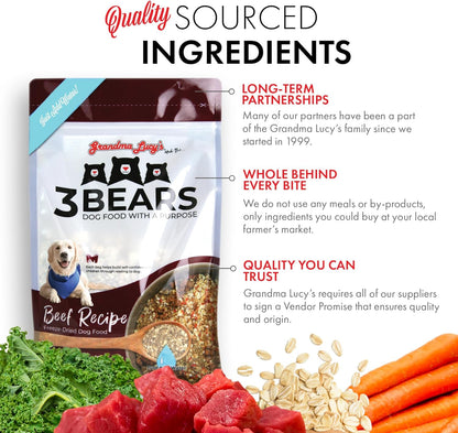 3 Bears Beef Dog Food - 3lb