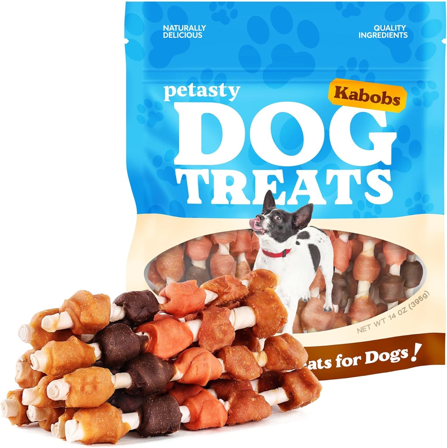 Dog Treats Bundle – Multi-Flavor Kabobs (5”) + Beef & Bully Sticks (7”, 10-Count), Low-Odor, Long-Lasting Chews for Dogs of All Breeds