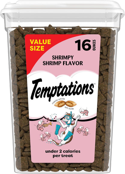 Temptations Classic Crunchy and Soft Cat Treats, Shrimpy Shrimp Flavor, 16 oz. Tub