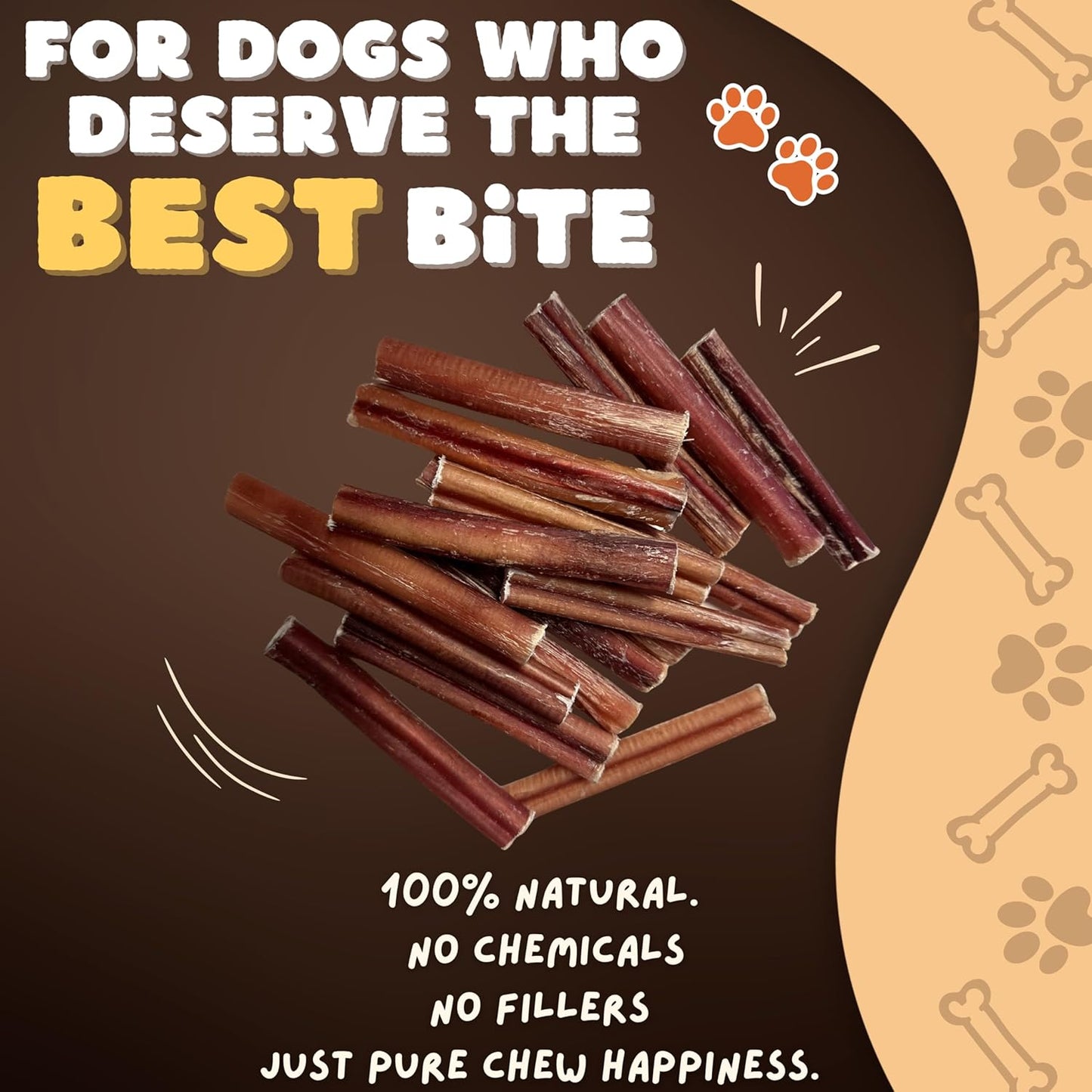 Woofley's 4-5" Bulk Regular Bully Sticks - (20 Count) - Bully Sticks for Dogs - Long Lasting Bully Stick Dog Chews