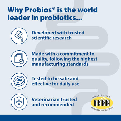 Probios for Dogs Soft Chews, Probiotics for Dogs, Daily Supplement for Gut Health, Digestion & Immune Support, Medium & Large Breeds, 8.46oz (Pack of 2)