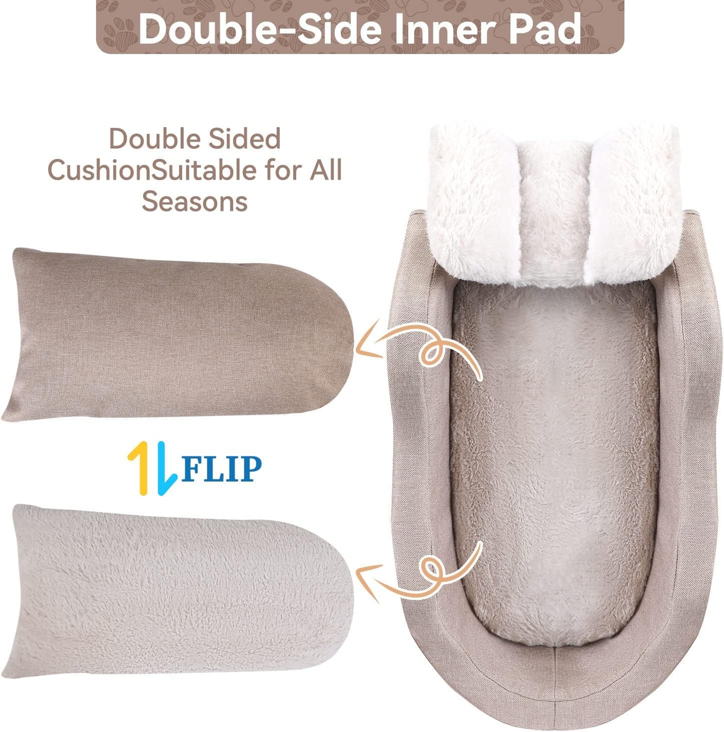 Dog Car Seat for Small Dog Center Console Seat Pet Booster Seat for Car Puppy Car Seat for Small Dogs(Champagne+Khaki)