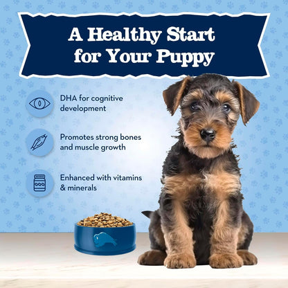 Blue Buffalo Baby Blue Natural Dry Food for Puppies, Healthy Growth Formula with DHA, Savory Chicken Recipe, 4-lb Bag