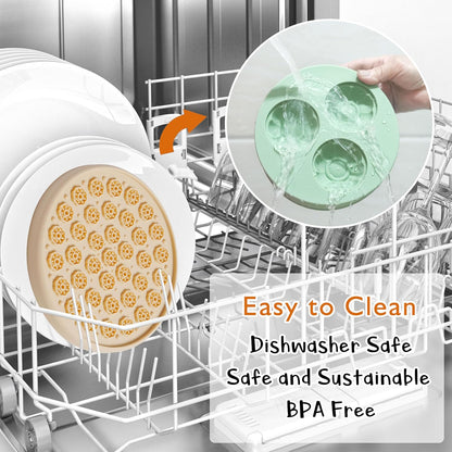 2 Pcs Multifunctional Silicone Dog Lick Bowl with Lick Mat and Dog Treat Molds Slow Feeder Dog Bowls BPA-Free Silicone Freeze Bowl for Pets, Choking Prevent, Anxiety Relief (Morandi Beige)