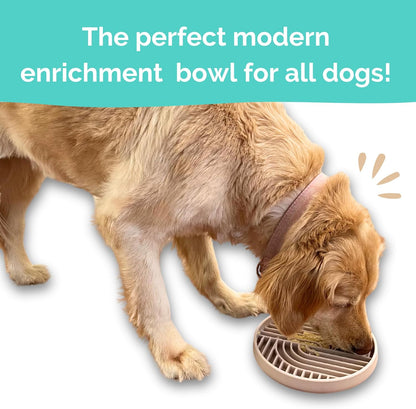 Beige Silicone Slow Feeder Bowl for Dogs, Cats and Pets by Stella and Bear Co.