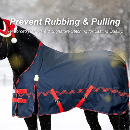BARN & STABLE 600Denier 3000mm/3000mvp Super Waterproof & Breathable Horse Blankets for Winter with 200g Fill
