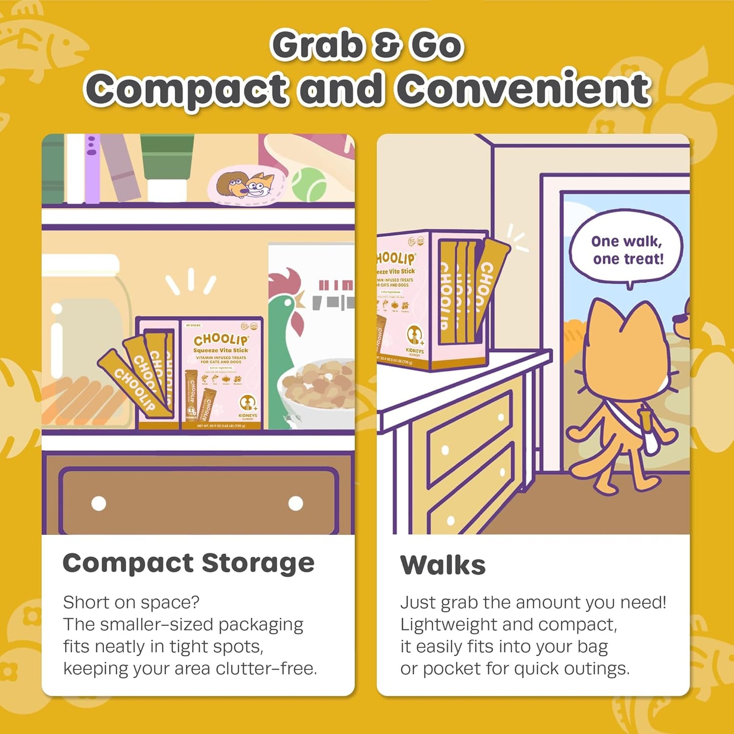 Choolip Bundle | Berry Good Milk 10pk Vitamin-Infused + 49pc Kidney Support Squeeze Vita Sticks with Essential multivitamins [Both Products are for Cats & Dogs of All Life Stages]