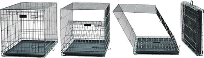 MidWest Homes for Pets 36-Inch iCrate Folding Dog Crate with Divider Panel, Leak-Proof Tray & Secure Latches – Metal Wire Kennel for Medium Large Breeds – Portable, Durable & Easy to Assemble