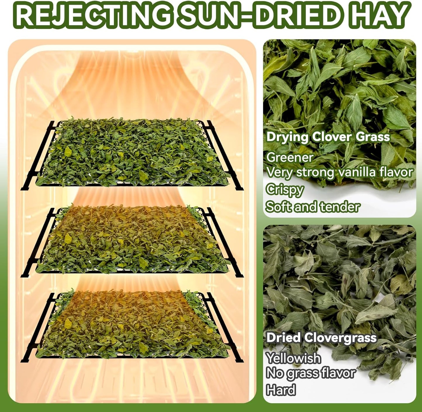 MAQIHAN Natural Alfalfa Hay for Rabbits - Dried Organic Chinchilla Guinea Pig Tender Hay for Young, Pregnant or Nursing Small Pets for Rabbit Food for Small Animals 7.58 oz