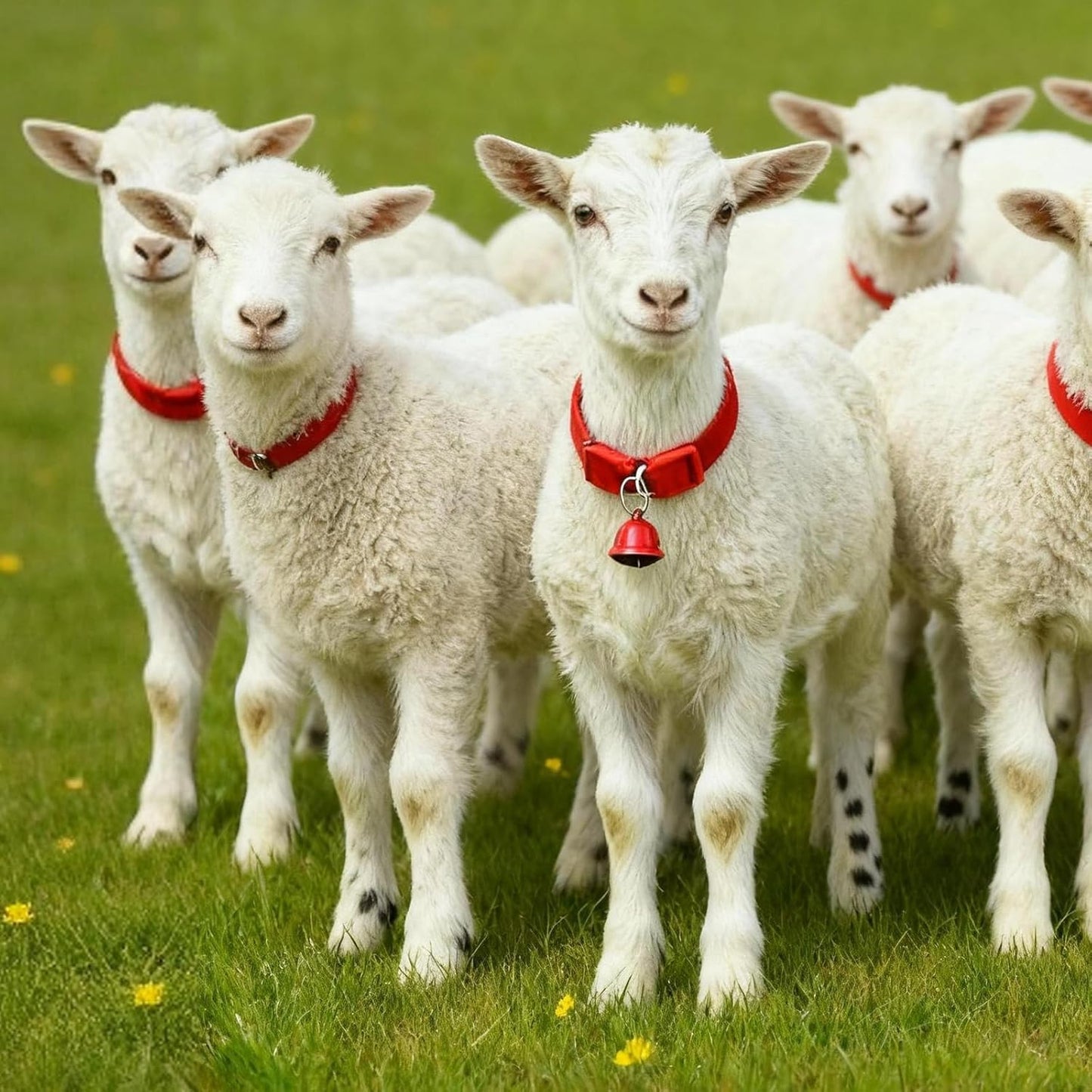 Acrux7 15 Pack Goat Collars with Bells, Adjustable Nylon Goats Collars and Metal Bells, Anti-Lost Grazing Bell for Small Farm Animal Sheep Goat Cow Accessories, 5 Colors