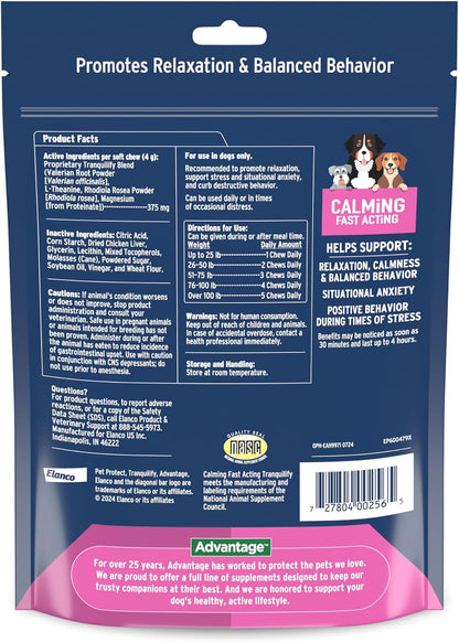 Bundle of K9 Advantix II XL Dog | 2-Mo Supply + Pet Protect Calming Fast-Acting Soft Chews for Dogs, 60 Count