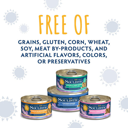 Soulistic Paté, Tuna and Salmon Dinner in a Hydrating Purée, 2.8oz Can, Pack of 12