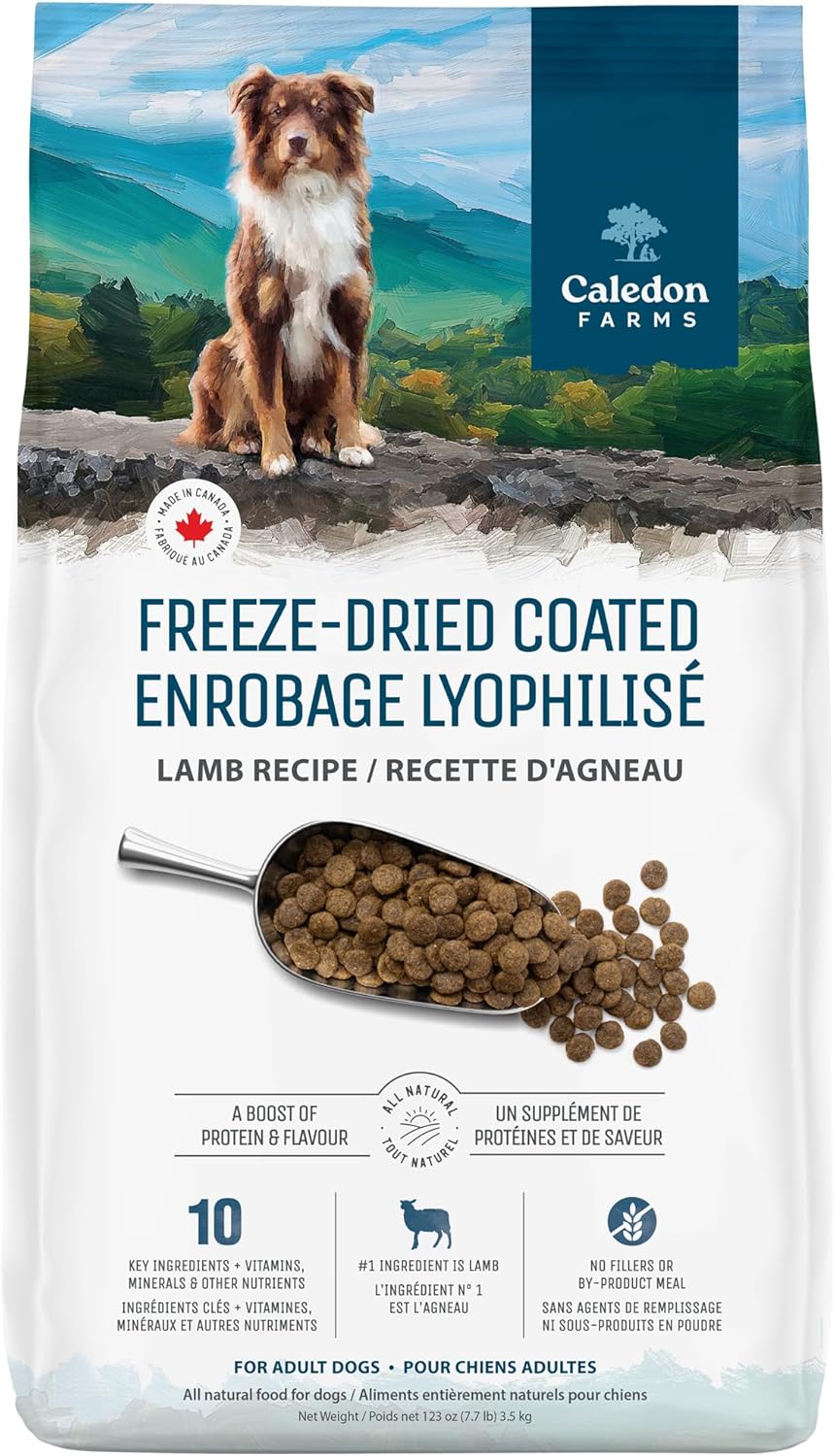 Caledon Farms Freeze-Dried Coated Lamb Recipe Premium Dry Dog Food 3.9lb