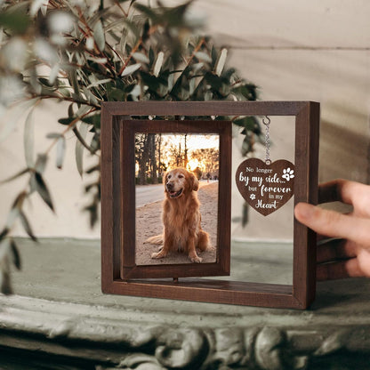 Jigfoxy Dog Memorial Picture Frame - Rotating Wooden Frame for 4x6 Photo - Loss of Dog Sympathy Gift - Cat Pet Bereavement Remembrance Frame