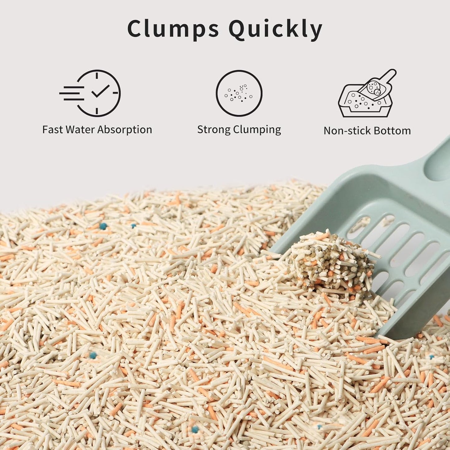 Tofu Mixed Cat Litter, Strong Clumping Kitty Litter Ultra Absorbent 2.5KG 100% Natural Tofu Litters with Bentonite, Flushable, Lightweight, Odor Control, Low Tracking, Dust-Free