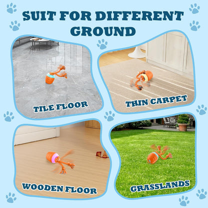 Interactive Dog Ball - 2025 Upgraded Moving Balls for Medium/Large Dogs, Automatic Chase Buddy Dogs Toy Wicked Ball for Boredom, Interactive Dog Toy to Keep Them Busy(Bright Orange)