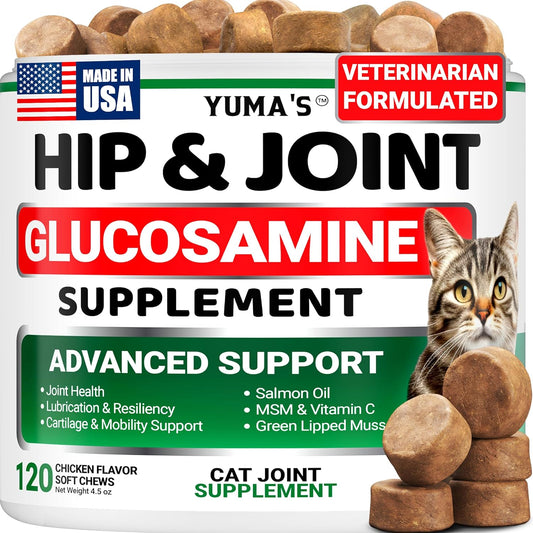 Cat Hip and Joint Health Supplement Chews – Advanced Glucosamine for Cats – MSM, Chondroitin & Omega-3 Salmon Oil – Supports Mobility, Joint Pain Relief, Cat Vitamins for Indoor & Outdoor Cats