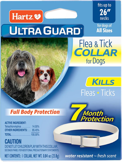 Hartz UltraGuard Flea & Tick Collar for Dogs and Puppies - 26" Neck, 7 Month Protection