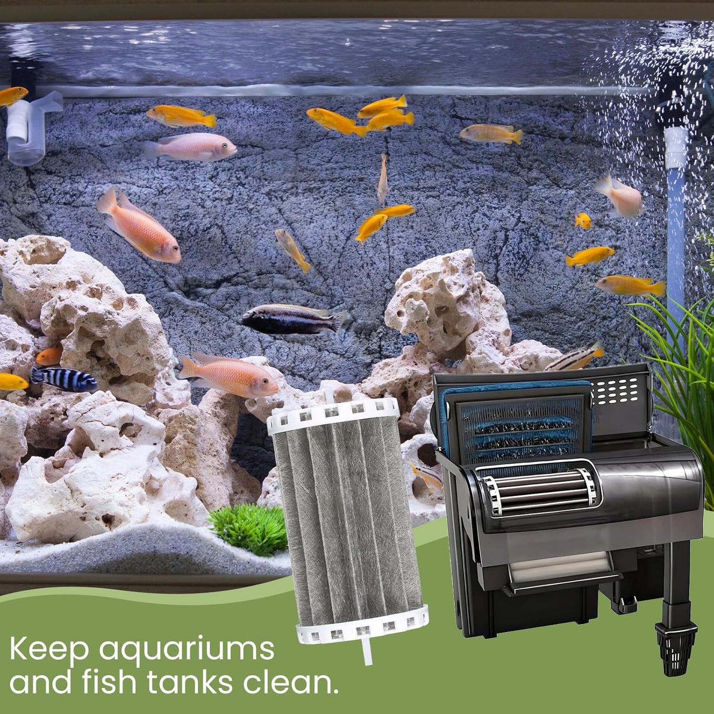 Aquarium Filter Compatible with Marineland Penguin 150/150B Power Filters,Bio-Wheel Assembly PRBW150B,Replacement Fish Tank Filter Parts,2 Pack