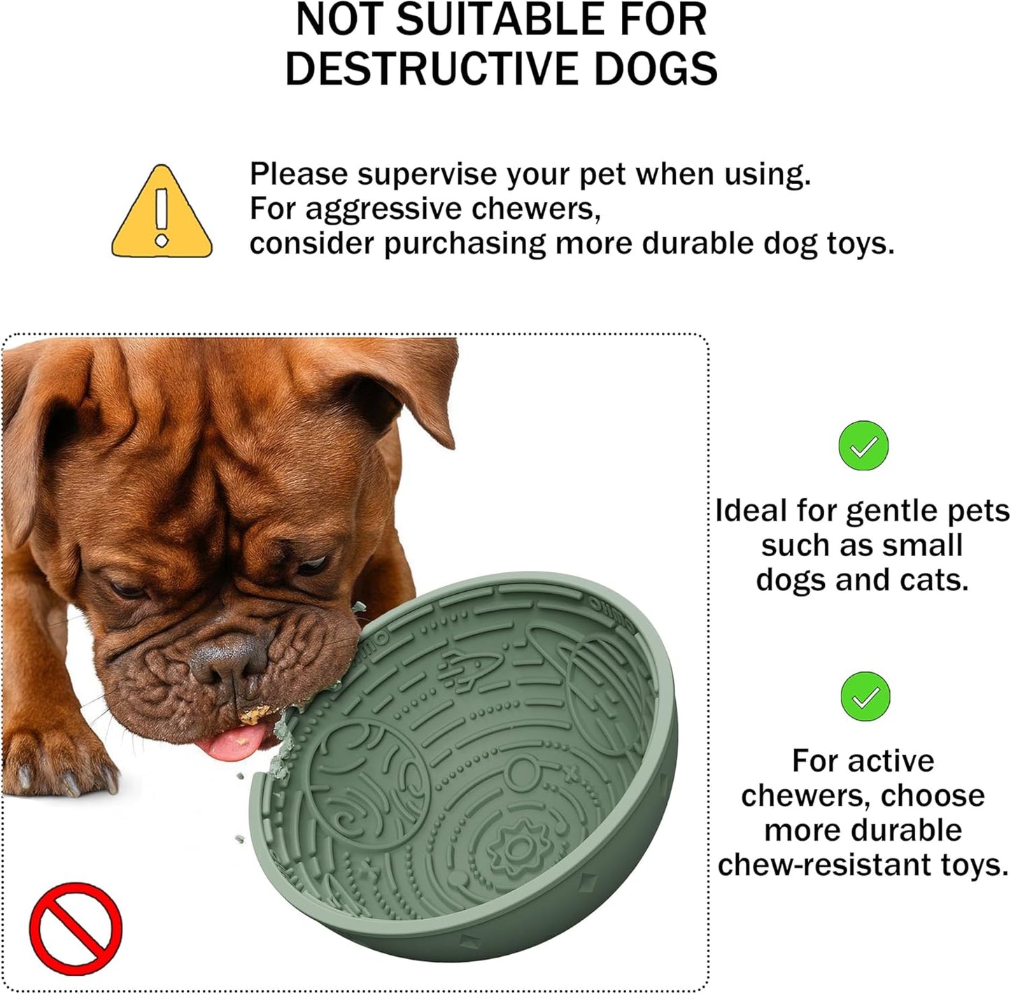OHMO Slow Feeder Bowl Lick Mat for Dogs(Sage Green, 6.3") Interactive Soft Silicone w/Wobbly & Stable Galaxy Design, Reduces Pet Boredom Anxiety, Easy Clean