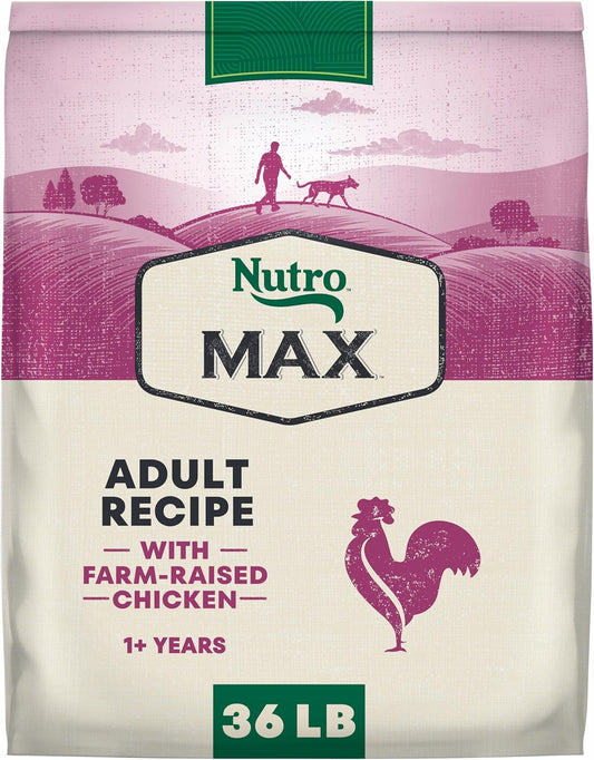 Nutro Max Adult Dry Dog Food with Farm-Raised Chicken, 36 lb Bag