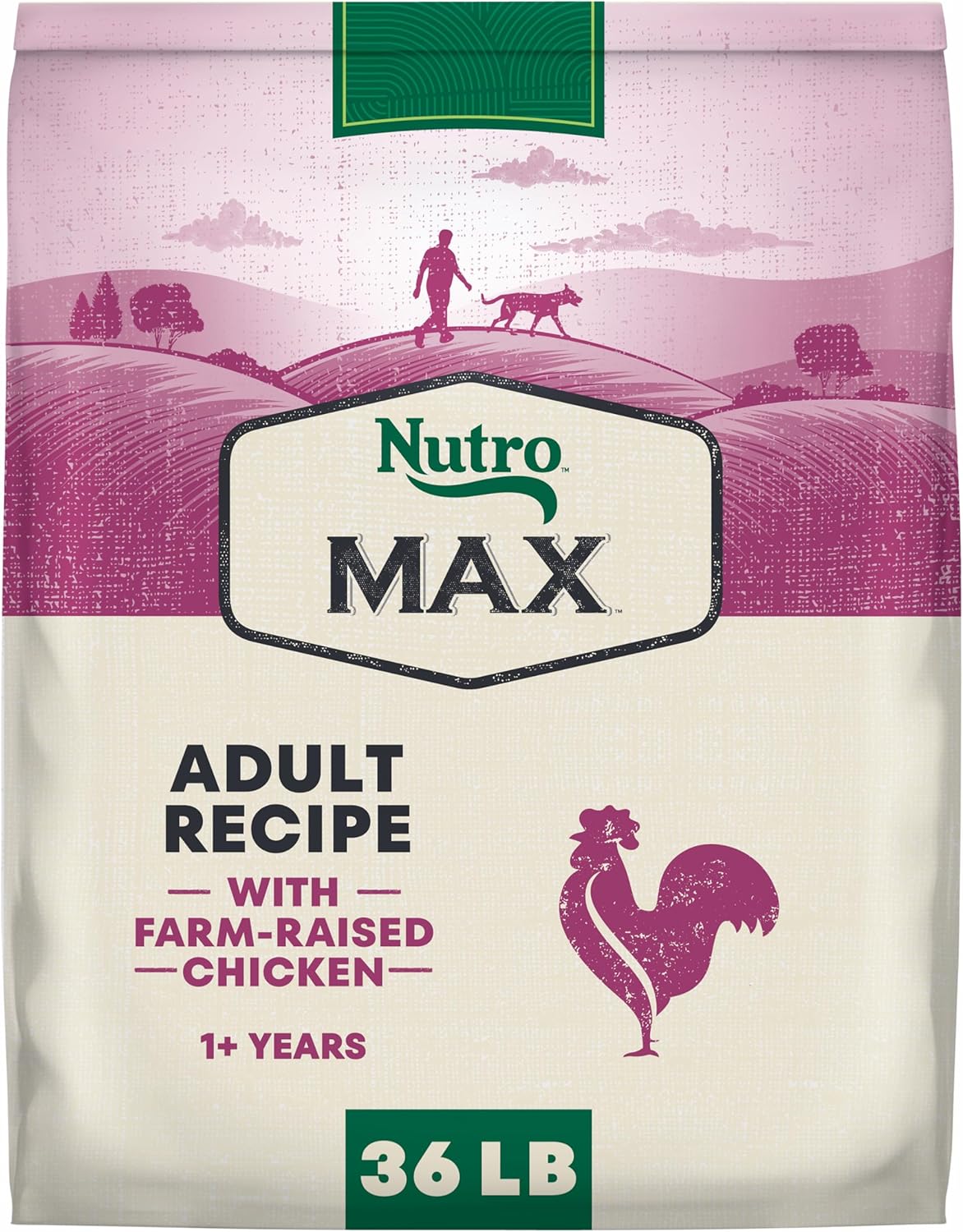 Nutro Max Adult Dry Dog Food with Farm-Raised Chicken, 36 lb Bag
