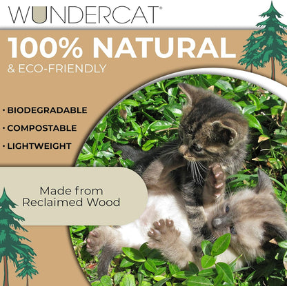 Progressive Planet Wundercat Natural Pine Cat Litter, 20lbs - 100% Reclaimed Wood Pellets for Superior Absorption & Odor Control - Low-Tracking & Biodegradable - No Synthetic Perfumes