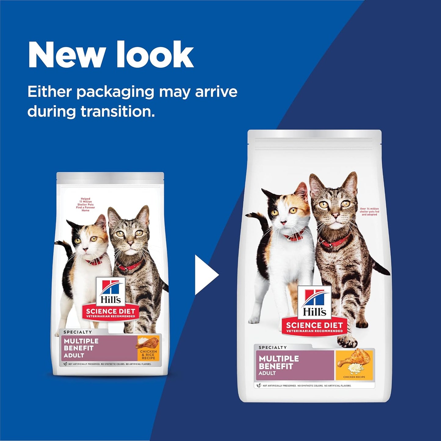 Hill's Science Diet Multi-Benefit, Adult 1-6, Multiple Benefit, Dry Cat Food, Chicken Recipe, 7 lb Bag