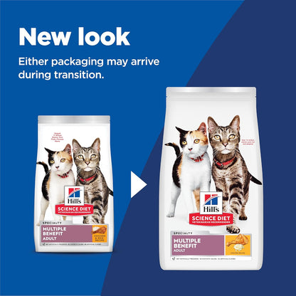Hill's Science Diet Multi-Benefit, Adult 1-6, Multiple Benefit, Dry Cat Food, Chicken Recipe, 7 lb Bag
