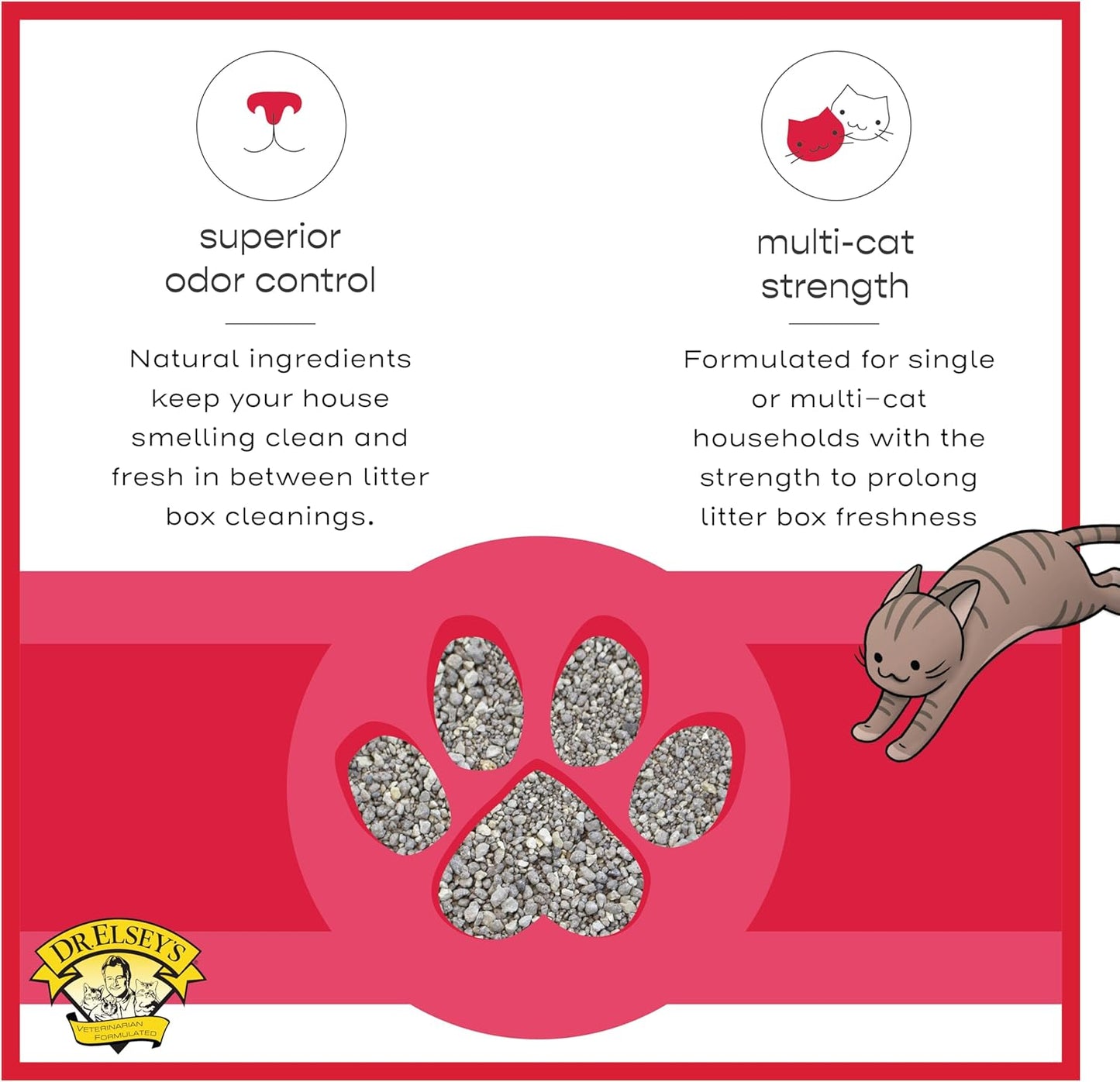 Dr. Elsey's Premium Clumping Cat Litter - Cat Attract - 99% Dust-Free, Low Tracking, Hard Clumping, Superior Odor Control, Natural Herbal Attractant, Unscented & Natural Ingredients, 40 lb