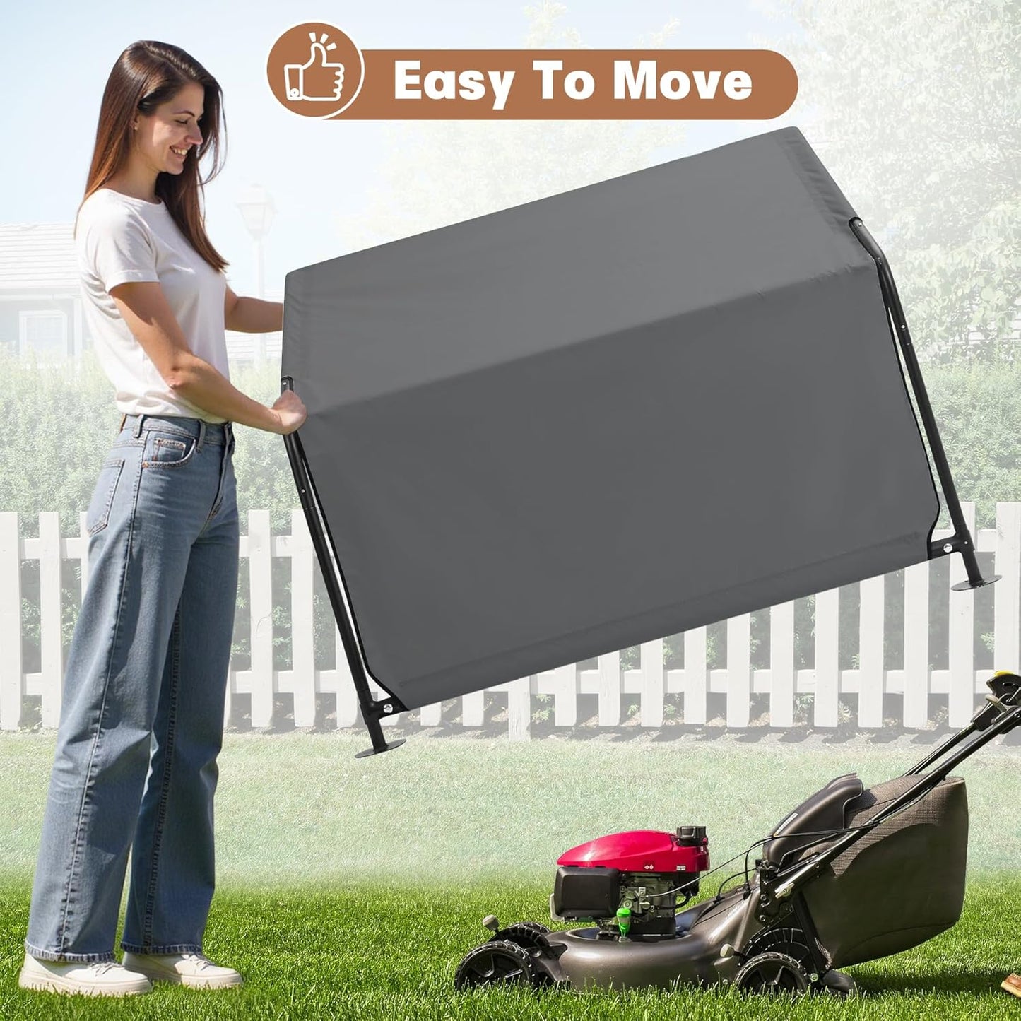 Dog Shade Shelter Outdoor 4'x4'x3' Tent for Large Medium Dogs, Outside Sun Rain Canopy Pet House for Livestock Pigs Cats with Waterproof Roof Ground Nails,Darkl Gray