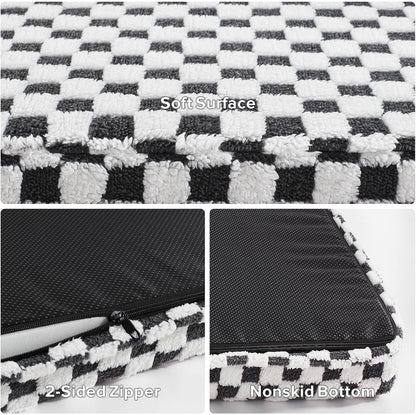 JOEJOY Orthopedic Dog Bed for Large Dogs, Memory Foam Pet Bed with Removable Washable Cover, Cozy Plush Crate Mat, 47×29", Grey