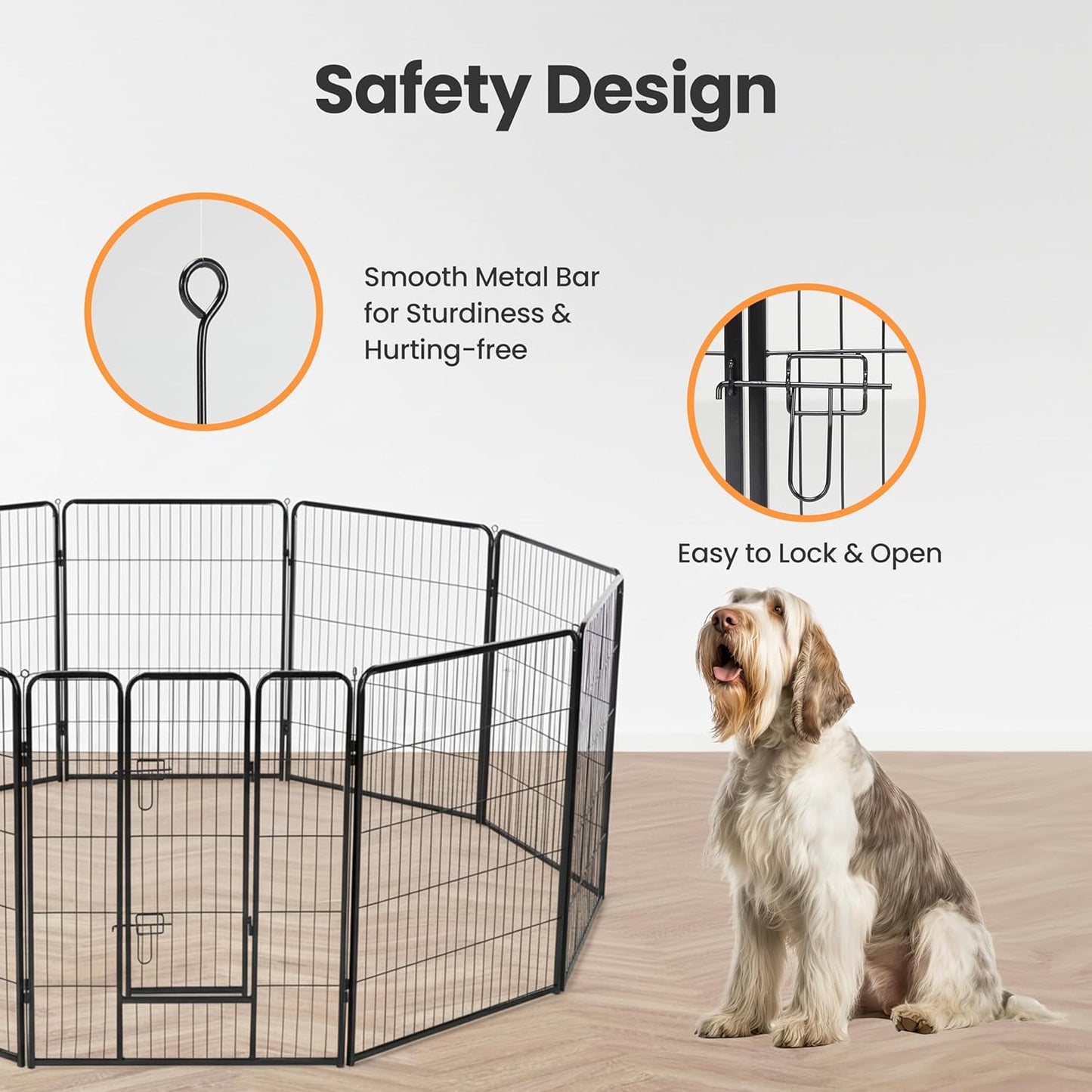 Dog Playpen, 40 Inch 16 Panels Dog Fence for Small/Medium/Large Dogs Puppy/Indoor & Outdoor Bliss, Perfect Dog Pen for Camping, Yard, RV, Garden Fence, Black