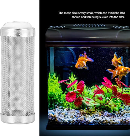 Aquarium Filter Inflow Inlet Mesh, Stainless Steel Intake Shrimp Guard Protector Cover Screen Metal Fish Prefilter Tube Strainer Net Protecting Basket Media Accessory 16mm 5Pcs