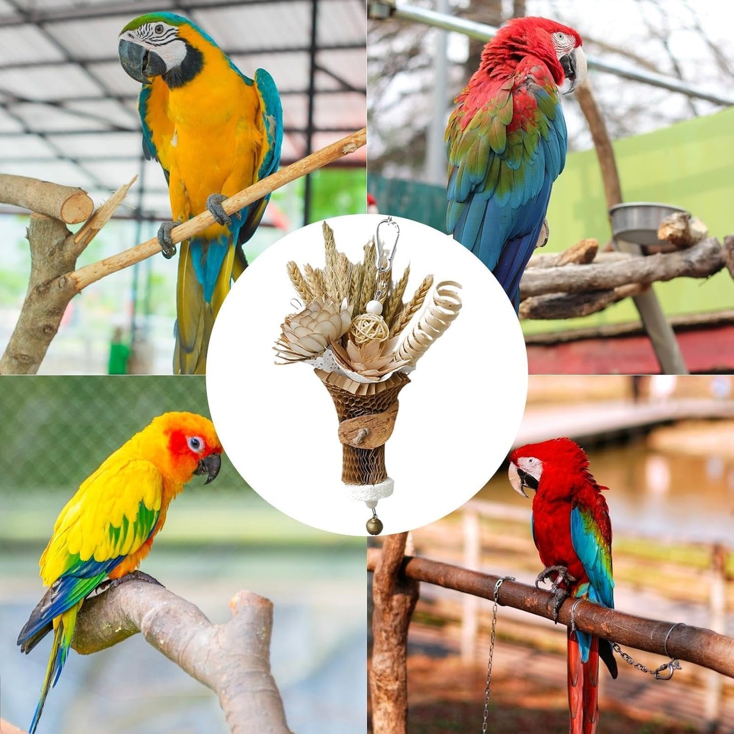 Parakeet Chew Toys, Parrot Bird Toys,Bird Chew Toys with Wheat Ears Bouquet Design | Funny Chew Toy