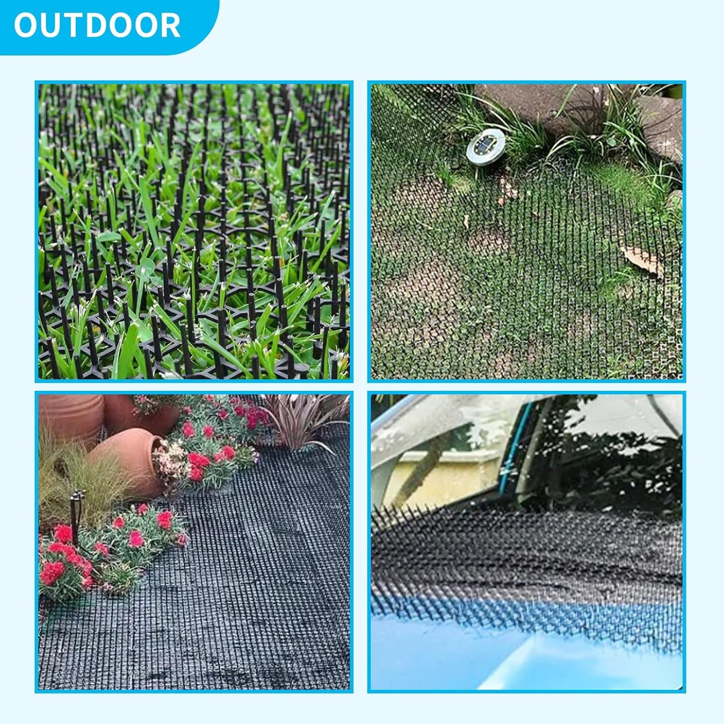 10 Pack 16 x 8 Inch Cat Scat Mat with Spikes, Scat Mat for Cats Cat Deterrent Mat Digging Stopper Repellent Spike Mat