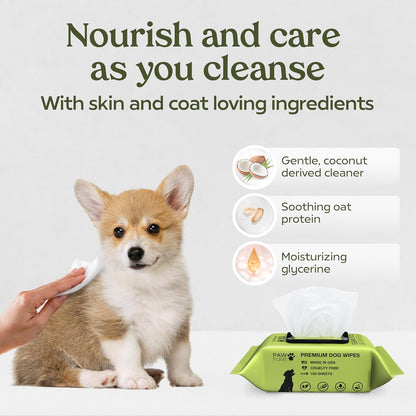 Pawfume Dog Wipes 4 x 100 Count, Pet Wipes – Hypoallergenic & Gentle Dog Wipes for Eyes, Face, Butt, and Paws – Cleaning & Deodorizing, Grooming Tear Stain Wipes for Puppy, Adult Dogs & Cats