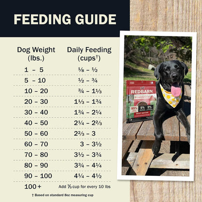 Redbarn Powerfood Air Dried Dog Food - 95% Beef & Beef Organs - High Protein Grain-Free Non-GMO Premium Dry Full Feed or Topper Made in USA with Omega 3 Salmon Oil Flaxseed - 2lb