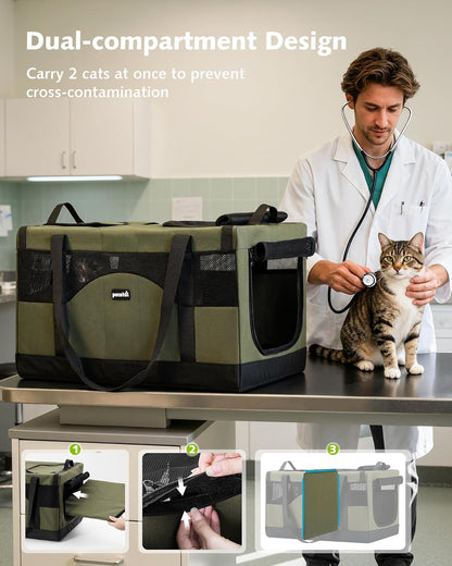Pecute Cat Backpack Carrier + Cat Carrier for 2 Cats