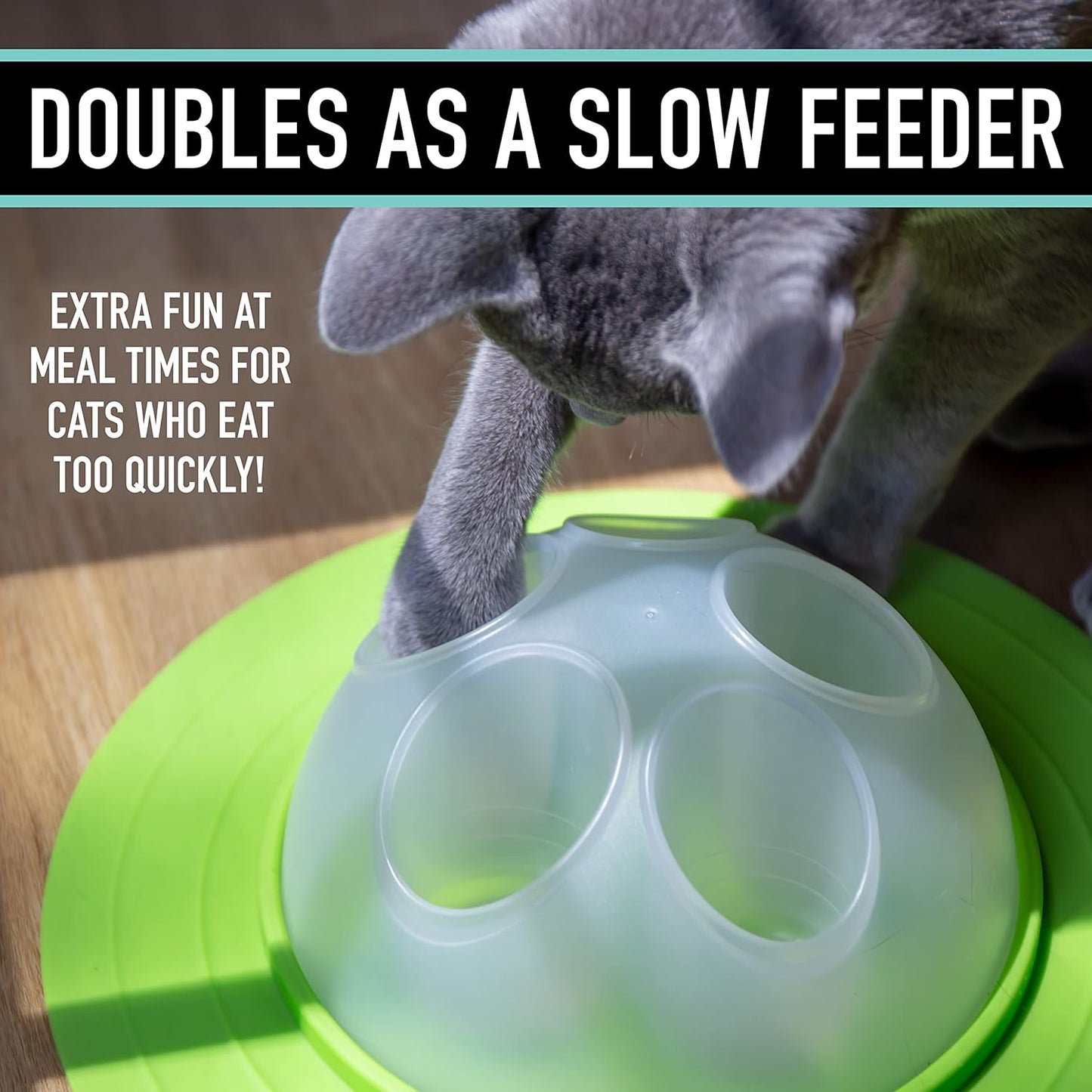 Franklin Pet Supply Co. Interactive Cat Digging Slow Feeder Bowl - Toy Bowl for Treats + Food - Scratching Feeder - Interactive for Cats + Kittens