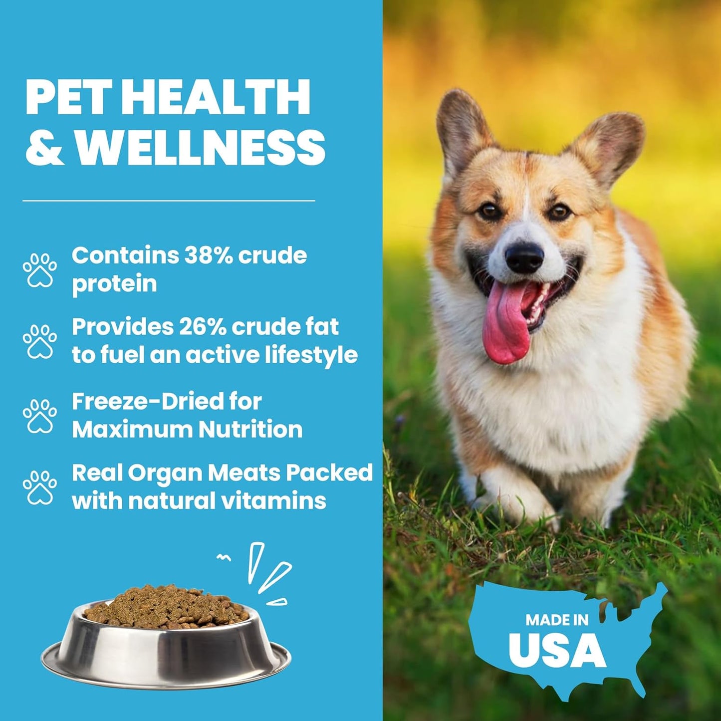 Muenster 3-in-1 Turkey-Duck-Chicken Freeze Dried Dog Food Topper (5oz) - Made in USA